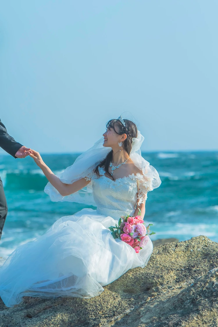 城ヶ島前撮り 海での前撮り 海辺前撮り 海岸 新郎新婦