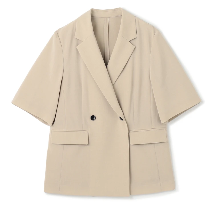 アンフィーロ TENNEN TOUCH ハーフスリーブジャケット ベージュ