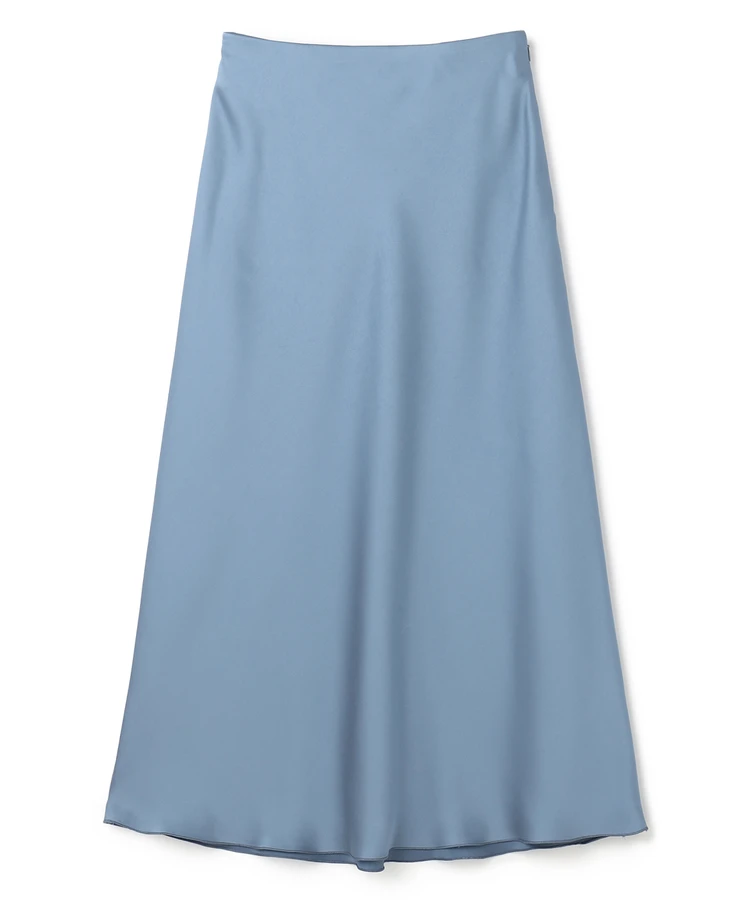 アンフィーロ　サテン ナロースカート　スモーキーブルー