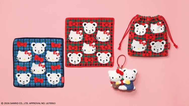 タオルハンカチや巾着、マスコットチャームも!