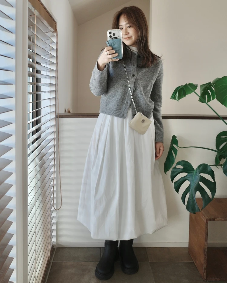 【GU レビュー】超使える「パフニットクルーネックカーディガン 徹底解説！_4