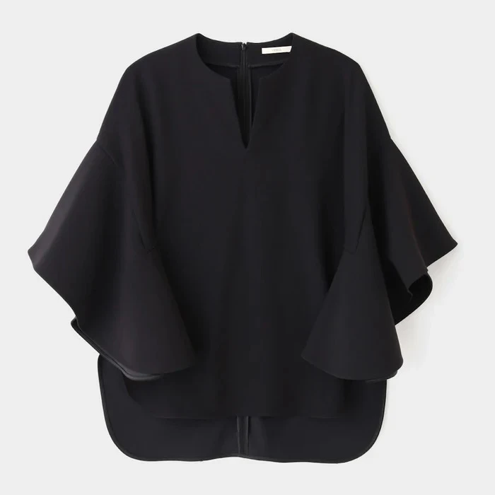 ル フィル 2WAYツイルフレアブラウス ブラック