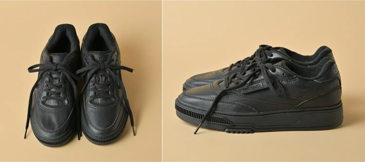 マニッシュ派にもおすすめ！ 「リーボック」の上質感たっぷりな厚底スニーカー【きれいめ服に似合う黒スニーカー】