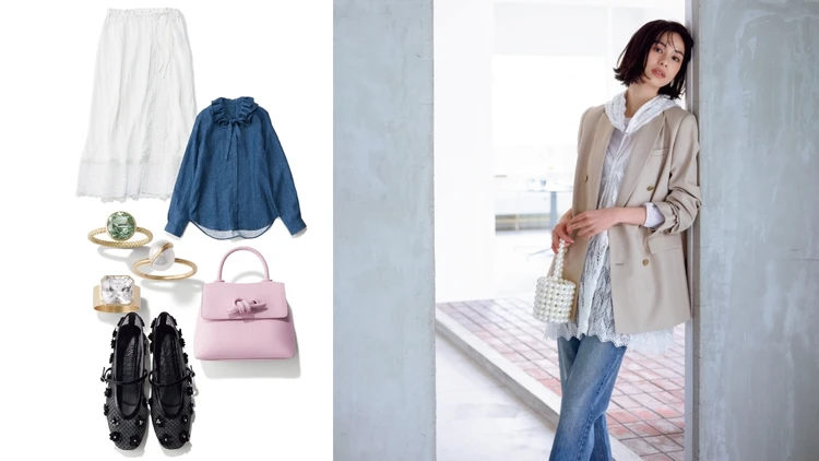【休日ジャケットコーデ3選】きれい色＆甘アイテム投入で定番ジャケットを品よくカジュアルダウン！