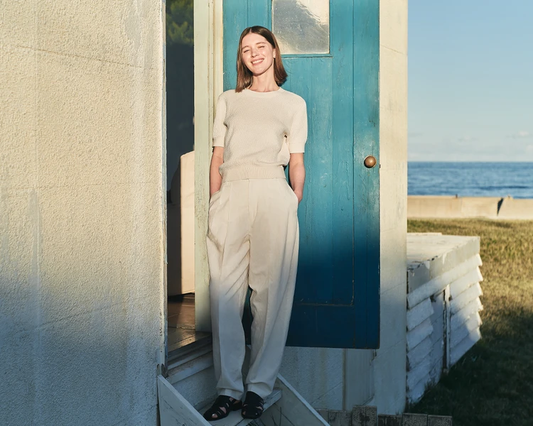 ユニクロ アンド コントワー・デ・コトニエ 白ワントーンコーデ