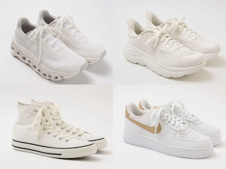 【コンバース、ナイキなど】通勤コーデに合わせやすい白スニーカー7選。軽量＆おしゃれモデルで通勤を快適に。スニーカーの選び方も【きれいめ派の通勤・休日スニーカー】