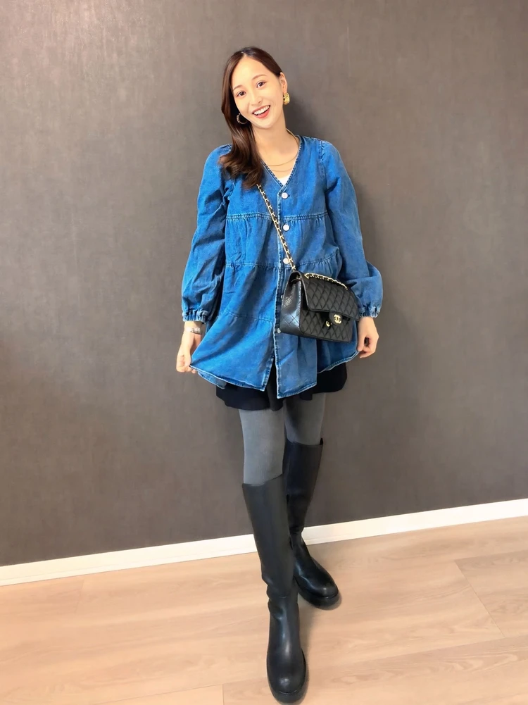 骨格ストレートのマタニティコーデ