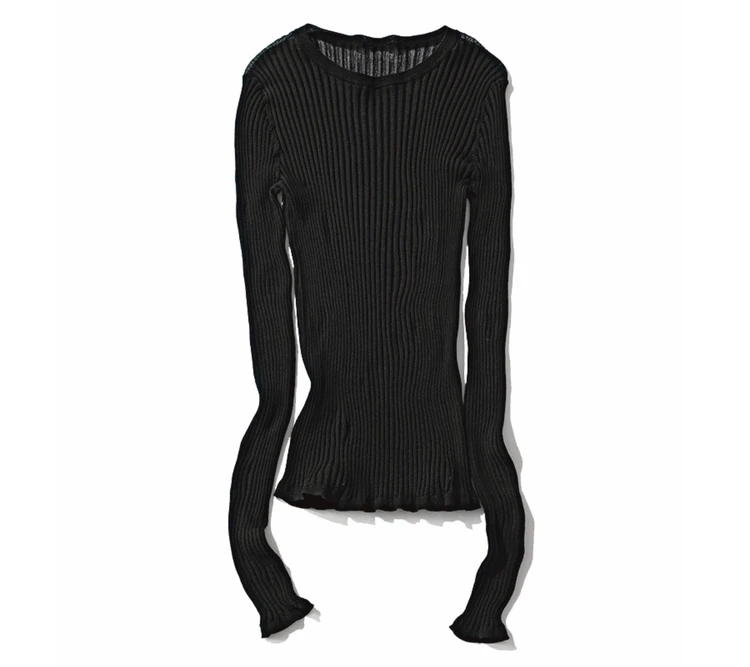 エムセブンデイズ【東原妙子さんコラボ】【洗える】クルーネックシアーリブニット ¥16,500