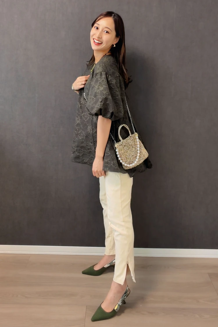 【GU×rokhコラボ】 バルーンスリーブチュニック / 着用コーデ