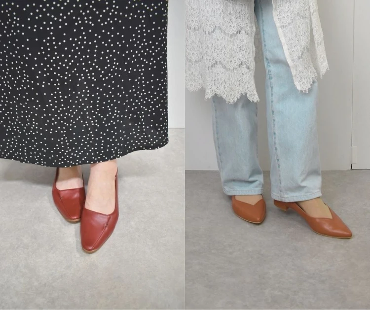 春の着こなしにもぴったりの銀座本店限定‘‘紅茶’’と‘‘ルージュ’’のレインパンプス