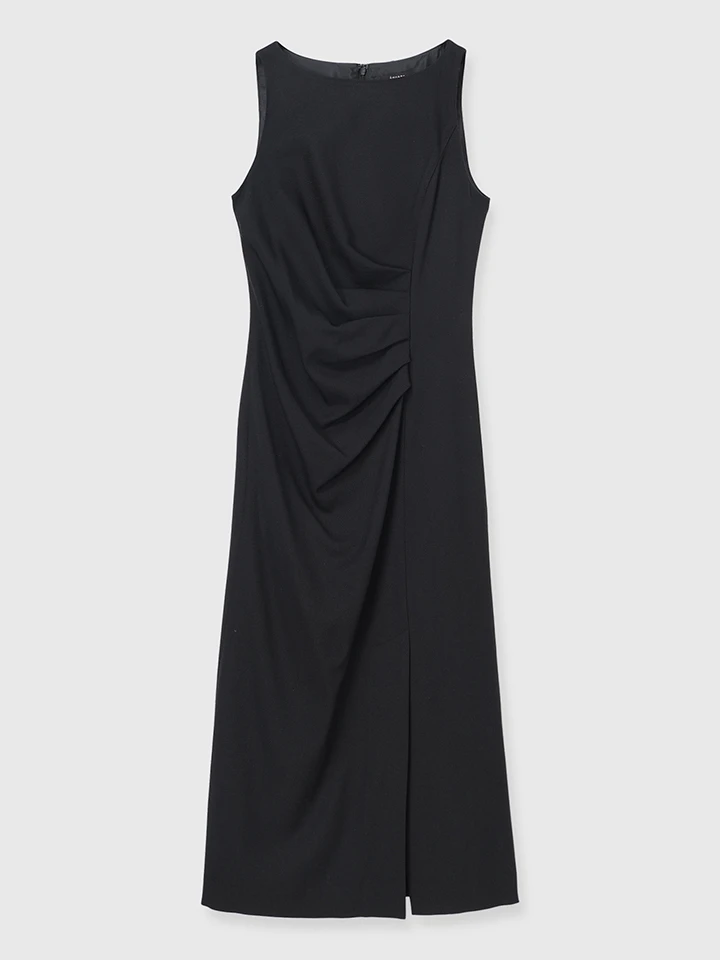 アニュアンス　アシメタックナローワンピース　BLACK