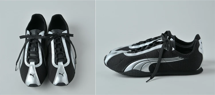薄底で軽やか。シルバーが映える「PUMA（プーマ）」の「Hストリート OG」【きれいめ服に似合う黒スニーカー】