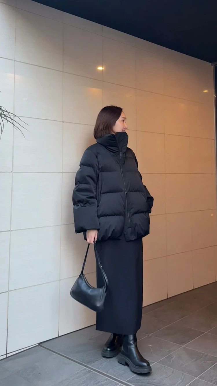 【冬コーデ】CODE Aブラックタイトスカートの着回し2選！高身長コーデ_4