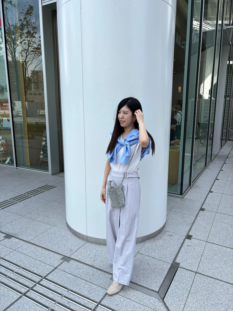 【#ユニクロ夏コーデ】20代丸の内OLの青シャツ着回し_6