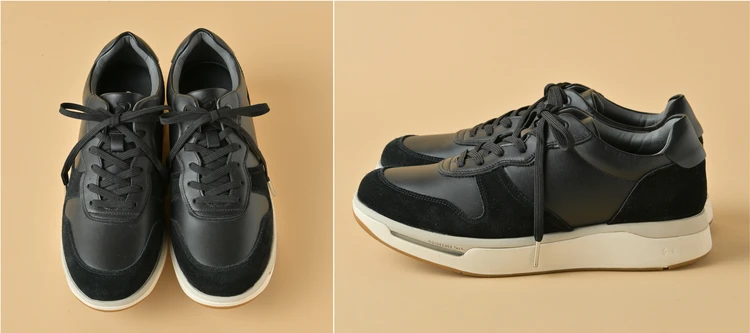 アシックスペダラ　黒レザーシューズ25.0vm美品 アシックス ペダラ】素足のような軽い履き心地。通勤にも使える歩き