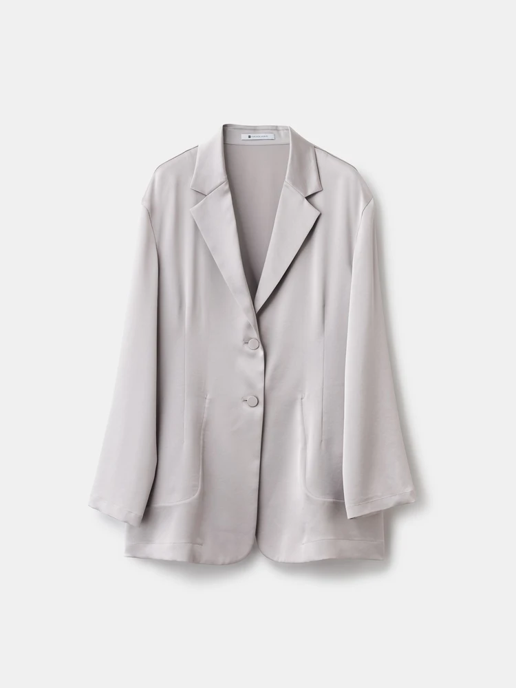 トリアセサテンシャツジャケット¥19000