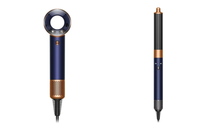 Dyson Supersonic™ Travel ヘアドライヤー ダークブルー/コッパーとDyson Airwrap™マルチスタイラー ダークブルー/コッパー