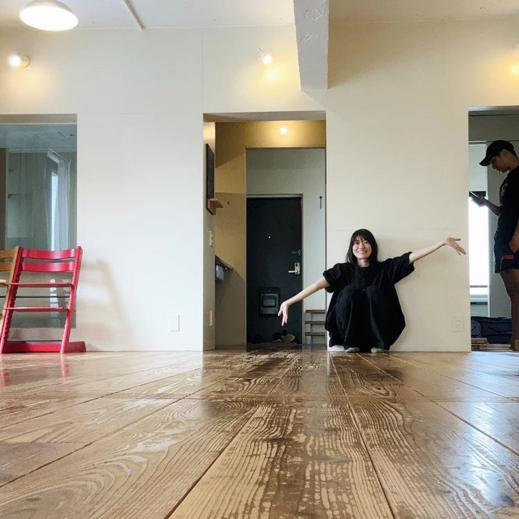 引越し先の新しい家での記念撮影