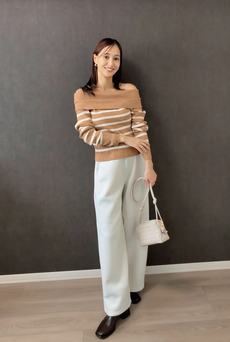 【GU】パフスウェットバギーパンツ着用コーデ