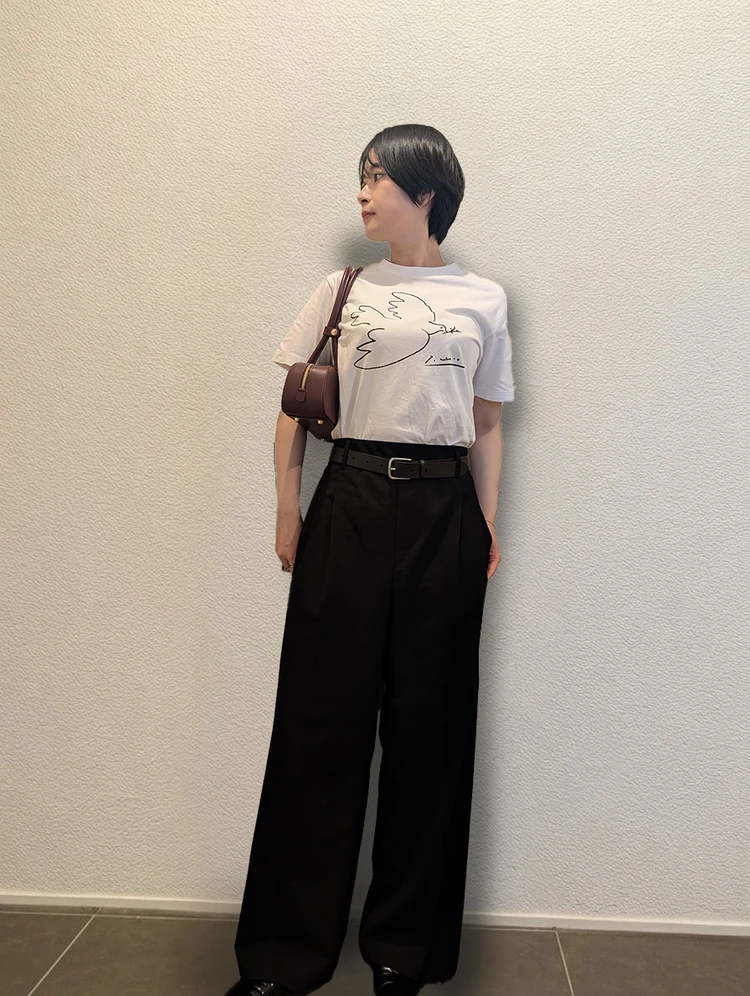 【ユニクロUT】骨格ストレートの綺麗め&着痩せTシャツコーデ_2_1