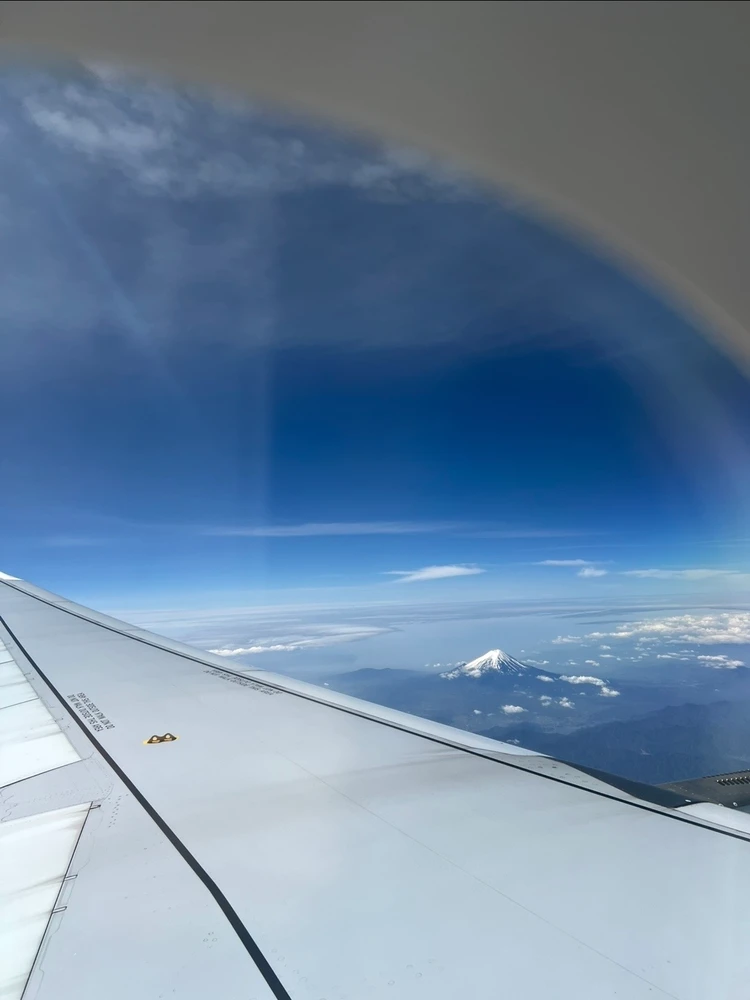 機内から見えた富士山