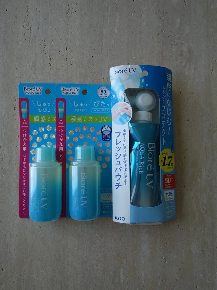 iore UV アクアリッチ 瞬間ミストUV SPF50 PA++++ Biore UV アクアリッチ 水感エッセンス SPF50 PA++++