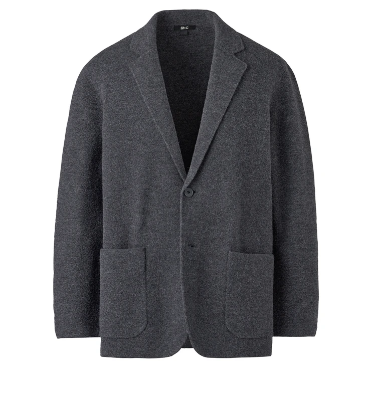 ユニクロ:シーのニットジャケットのブツ画像グレー