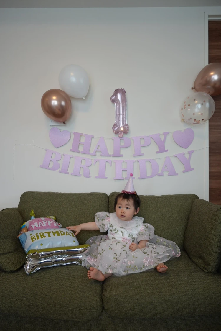 1歳女の子バースデーお家でお祝い【お祝いプレート、スマッシュケーキ】_7