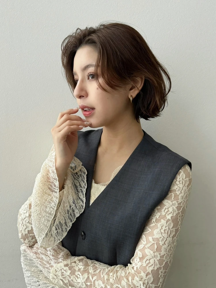 30代 髪型・ボブのサイド