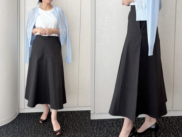 【UNIQLO（ユニクロ）】新作の「コットンナイロンサーキュラースカート」をライターが試着レビュー！軽やかに広がる美シルエットが魅力 #BAILA読む試着室