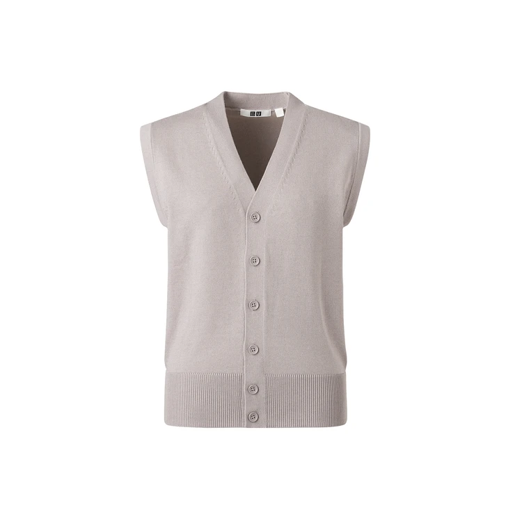ユニクロ ユー　ウォッシャブルボタンダウンニットベスト￥2990