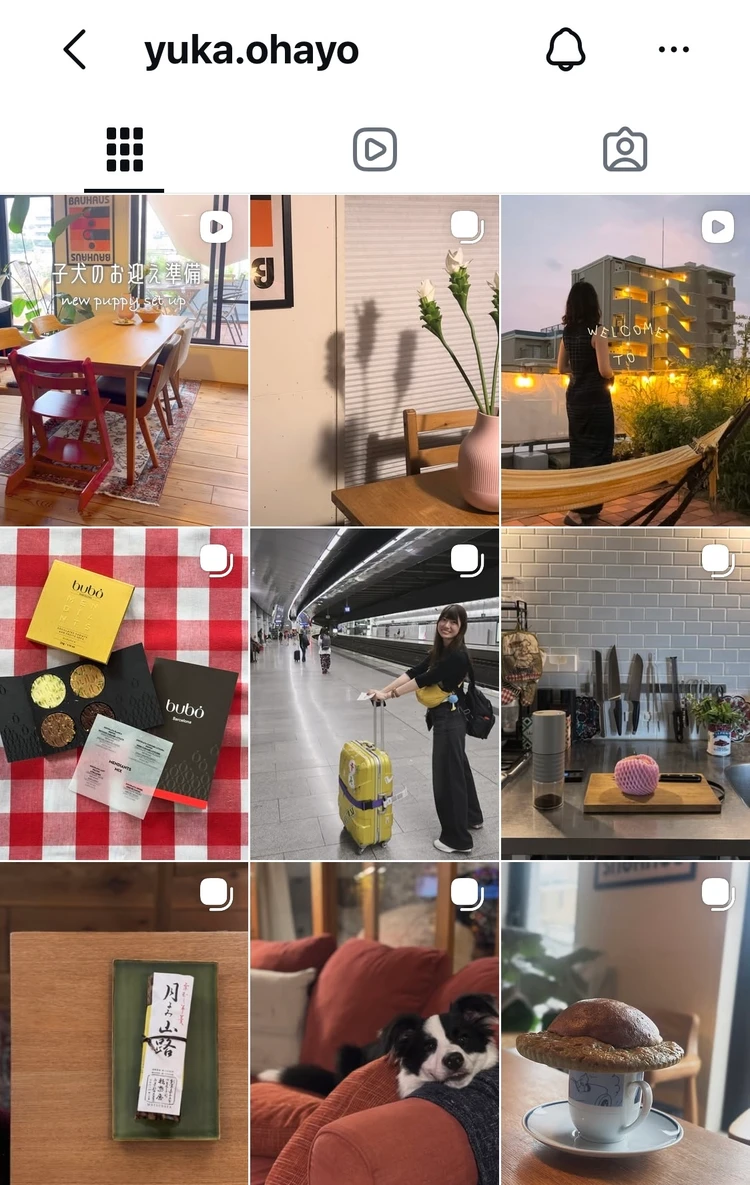Instagramのアカウント画面