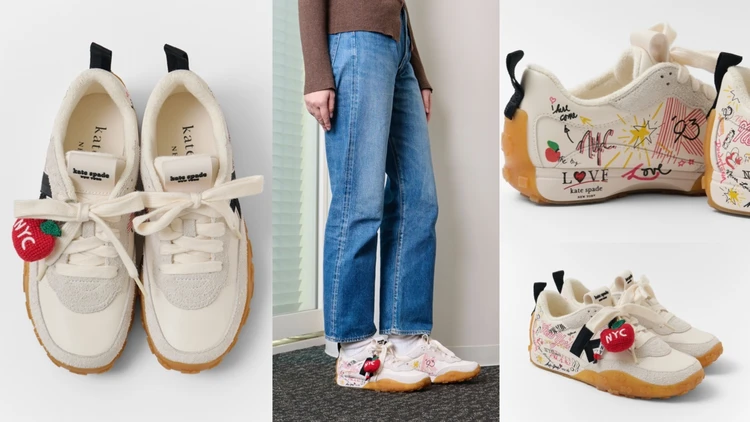 【ケイト・スペード ニューヨーク】スニーカーにもチャームを！ 足元から気分UP【きれいめ派の通勤・休日スニーカー】
