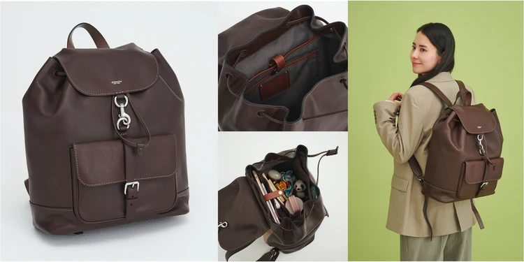 「コーチ」のレザーリュックで通勤スタイルを品よくクラスアップ！【優秀通勤リュック】