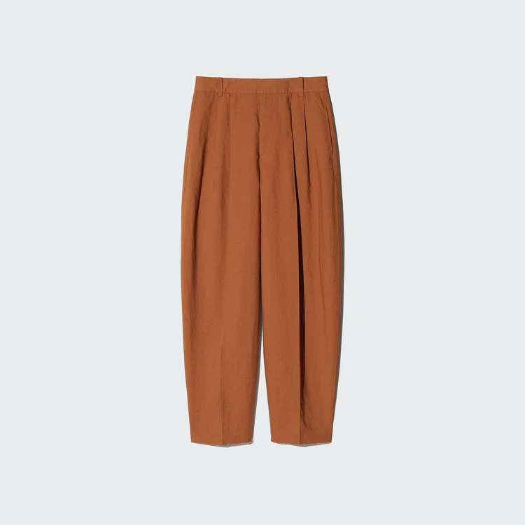 リネンブレンドバレルレッグパンツ¥3990