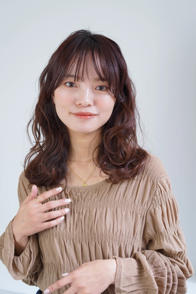 30代髪型・ロングの正面