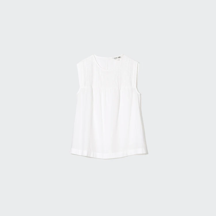 コットンシアーブラウスノースリーブ¥2990