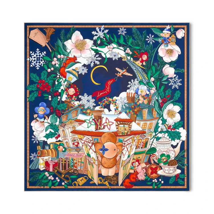 カレ90・ヴィヴィエンヌ ウィンターセレブレーション ダークブルー