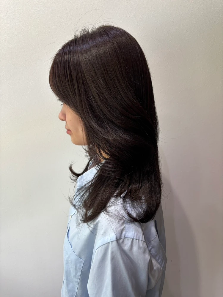 30代 髪型・ミディアムのサイド