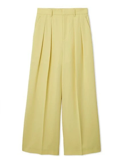 ミラ オーウェン マーベルトデザイン2タックワイドパンツ イエロー