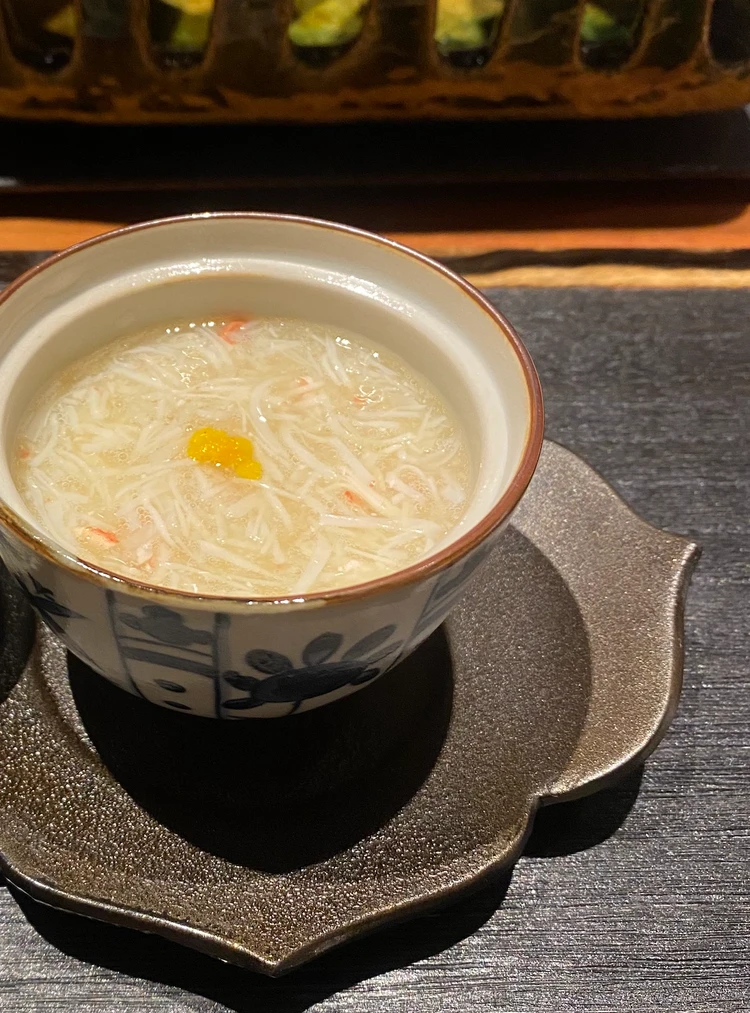 隠岐産松葉蟹羽二重蒸し生姜 柚子