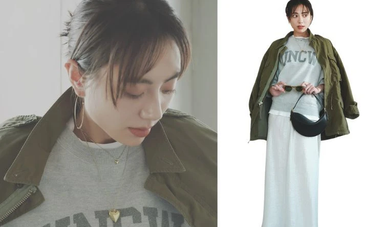 【ステディジュエリーが倍可愛くなる大人コーデ】辛めコーデには女性らしいデザインで品格をプラス