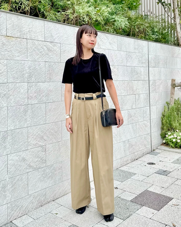 【GUで爆売れ】790円で高見えが叶う！2色買いした【シアーベロアT】のトレンド着回し4コーデ🤎_7