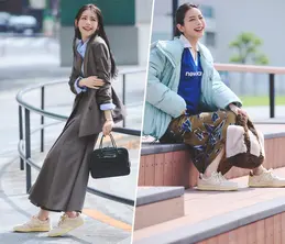 ニューバランスの復刻モデル「T500」。スタイリスト・加藤かすみさんがオンオフのスタイリングを提案