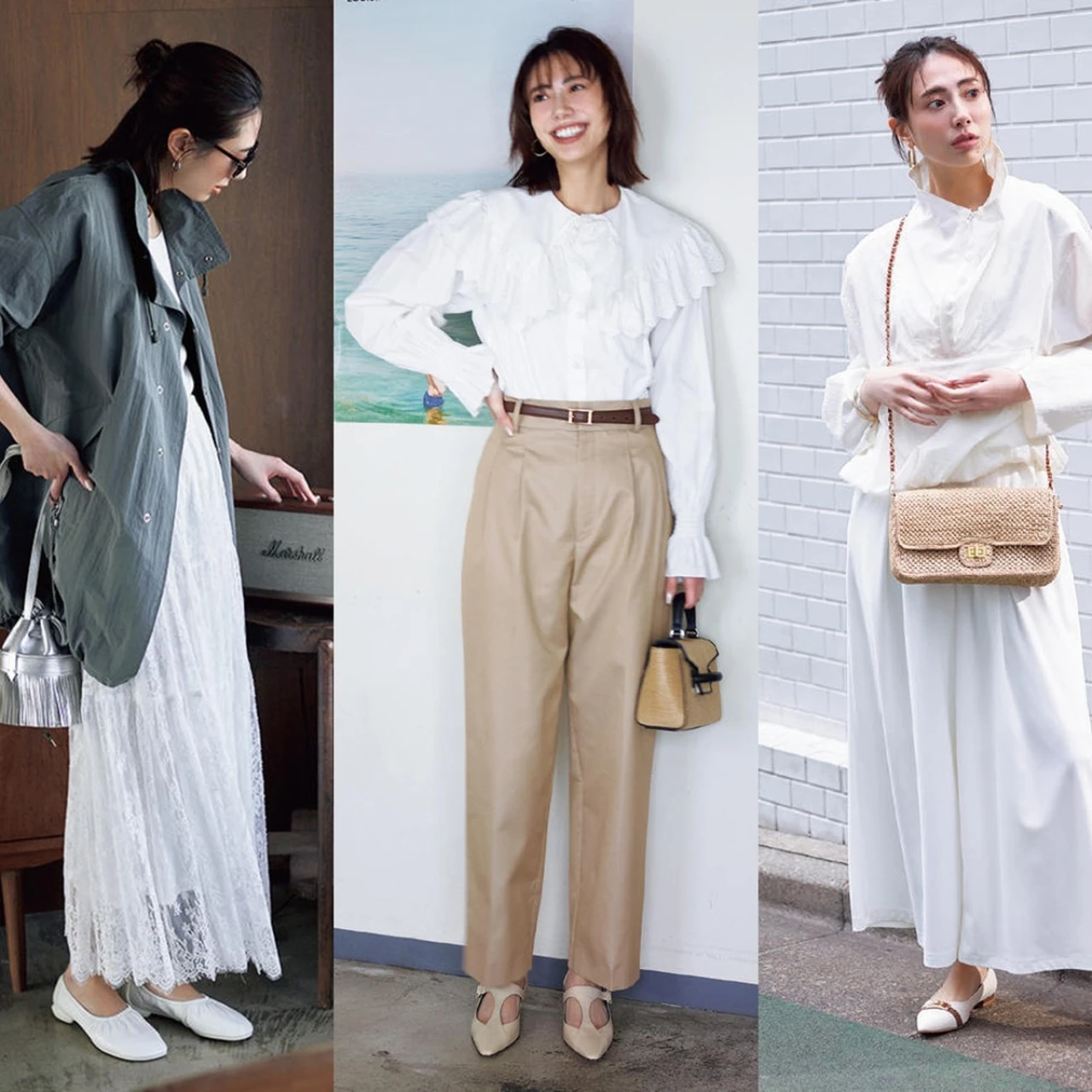 【2026春最新白コーデ16選】おしゃれ上手のコツは“ひとさじの甘さ”と“重ねるテク”