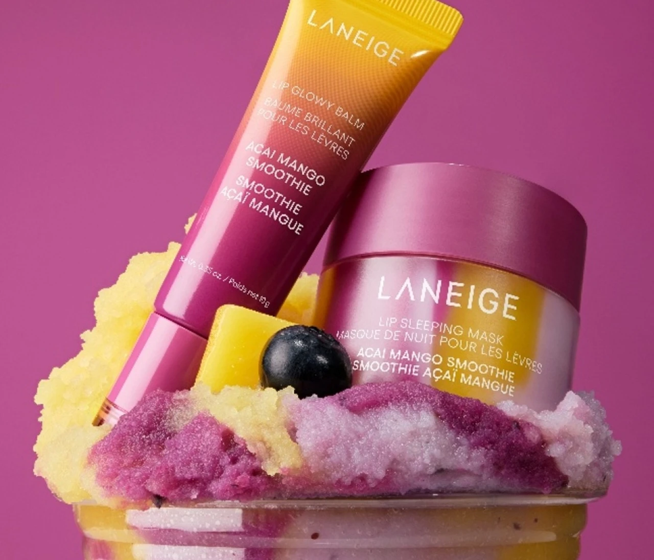 【LANEIGE（ラネージュ）】人気リップケアシリーズから、アサイー×マンゴーの限定フレーバー「アサイーマンゴースムージー」が登場