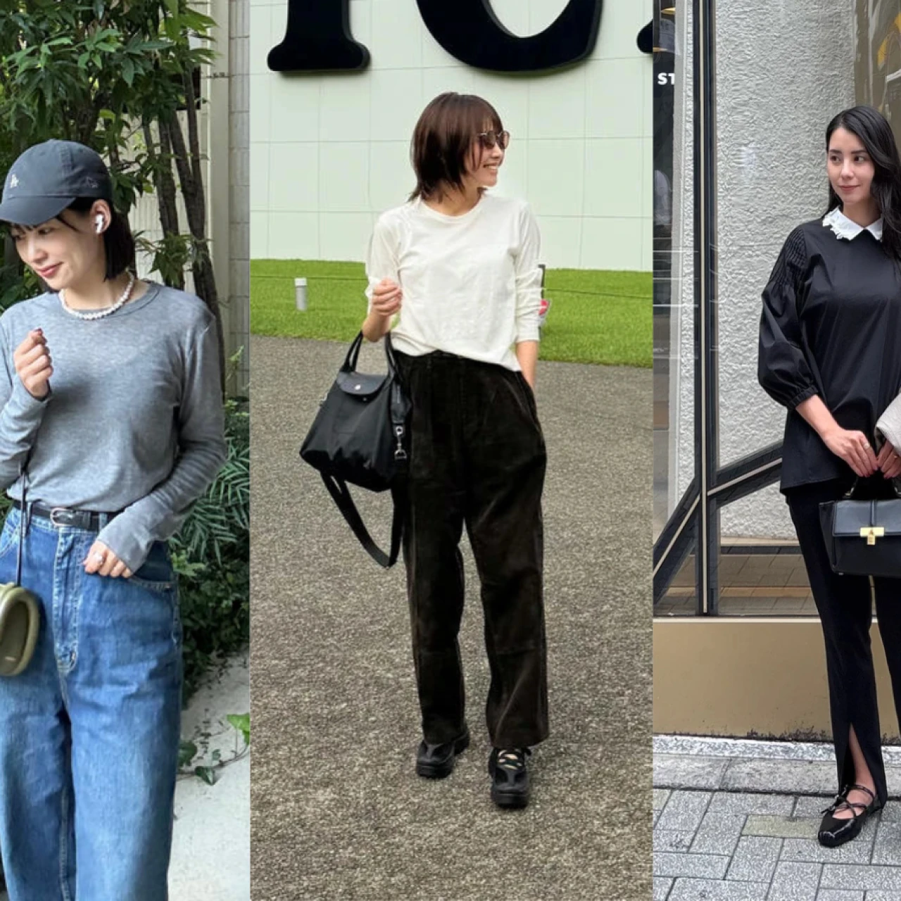 【30代】秋のリアルコーデ15選! シアーシャツ、ジャケット、ジレ、キャップ…秋冬への移ろいに大人女子は何を着てる?