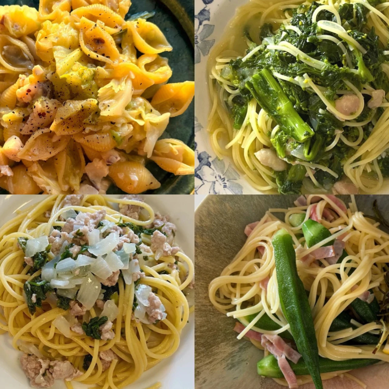 【長谷川あかりのご自愛ごはん】お手軽パスタレシピ5選。トマト、塩ミートソース、菜の花のパスタ。簡単なのに洒落てて美味しい！