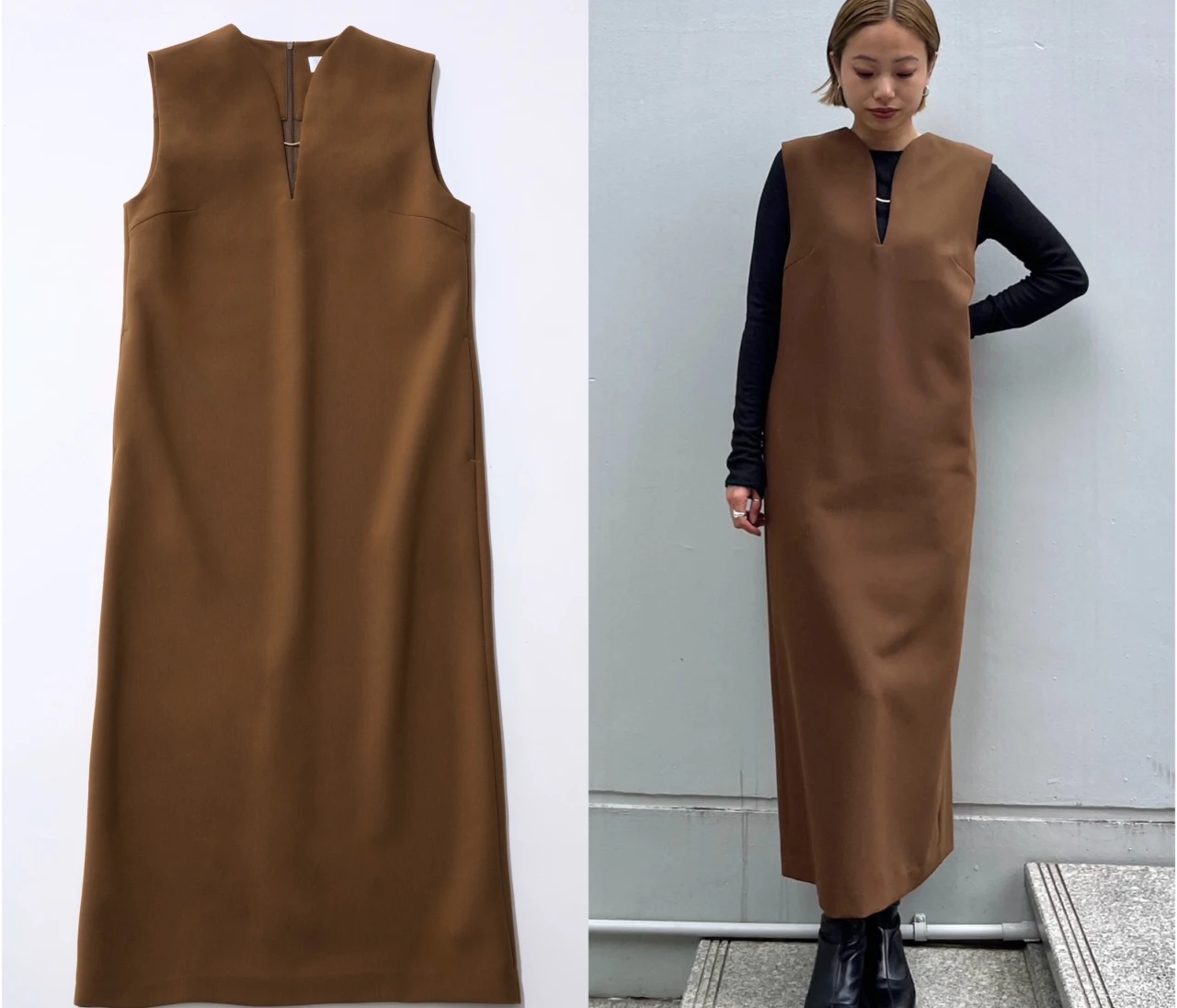 秋先取りのワンピース！ 【cloenc（クロエンス）】の知的で上品な「ダブルクロスビットバーワンピース」が登壇シーンに最適！｜好印象が狙える“最旬”登壇服 Vol.11