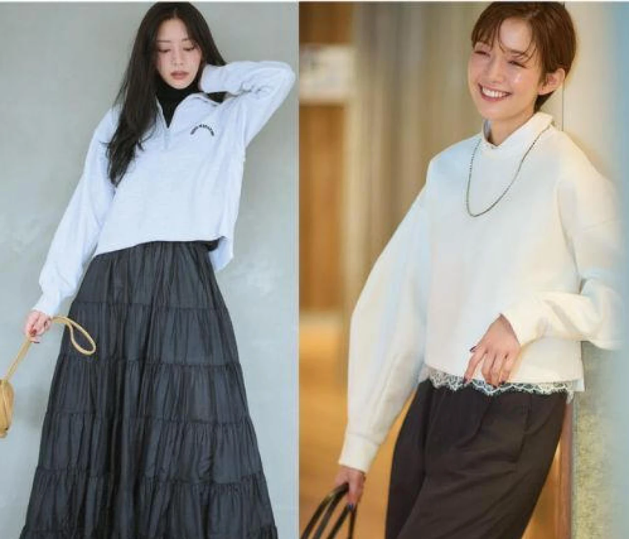 【大人のスウェットコーデ5選】旬のレイヤード術でラフなスウェットを素敵に♡